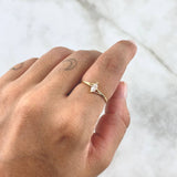 Anillo Solitario Marquesa Abrazo 0.85gr / T6 3/4 / Circon Blanco Oro Amarillo