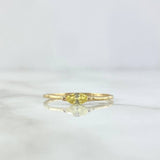 Anillo Solitario Marquesa Horizontal 0.95gr / T6 1/2 / Circon Amarillo Oro Amarillo