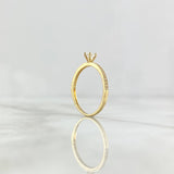 Anillo Solitario Carril 1.55gr / T6 1/4 / Circones Blancos Oro Amarillo