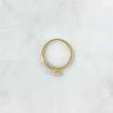 Anillo Solitario Carril 1.55gr / T6 1/4 / Circones Blancos Oro Amarillo