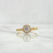 Anillo Solitario Halo Ojos Infinitos 1.7gr / T6 3/4 / Circones Blancos Oro Amarillo