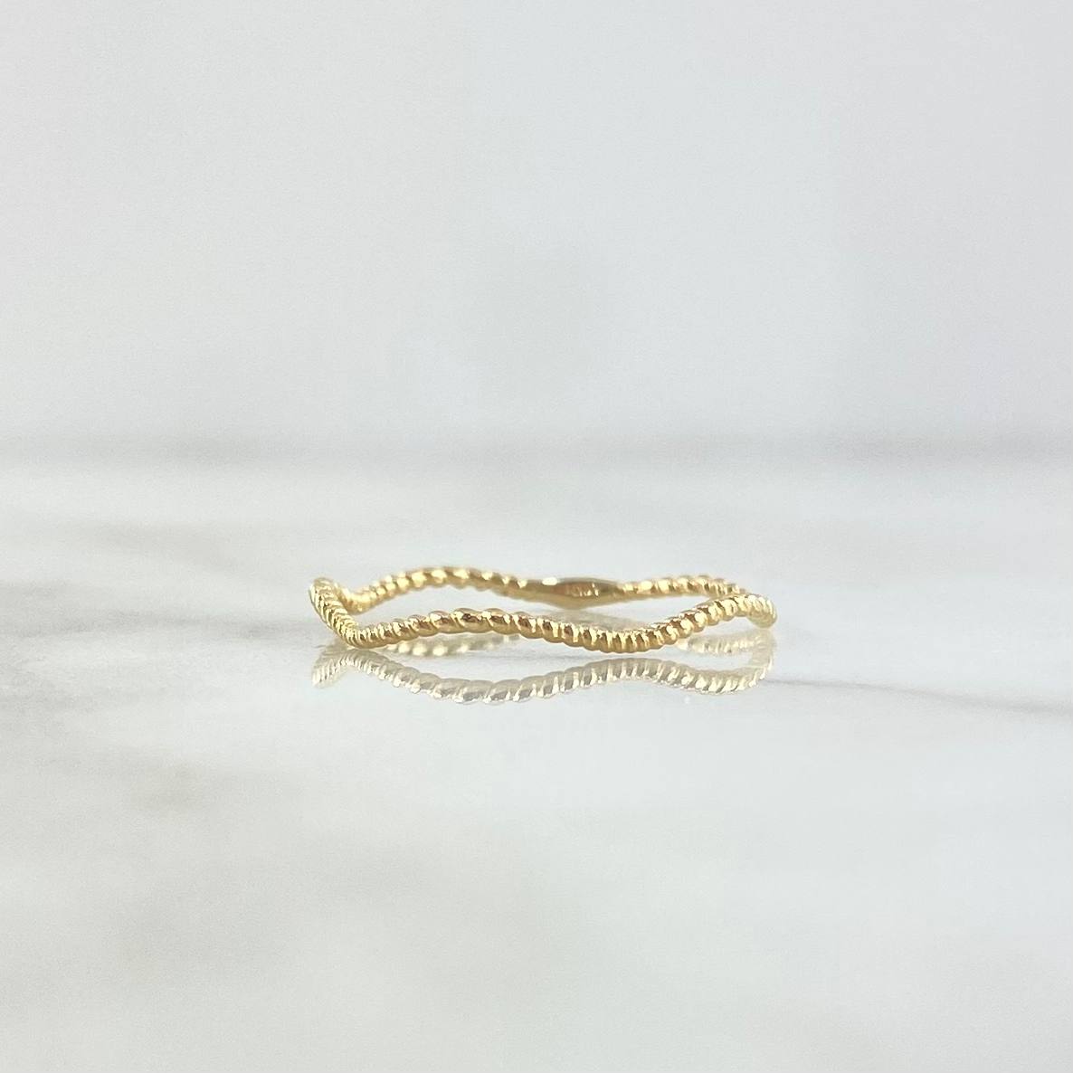 Anillo Trenza Zig - Zag 0.55gr / T6 1/4 / Delgado Oro Amarillo