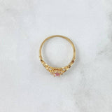 Anillo Solitario Halo Ojos Infinitos 1.9gr / T7 1/4 / Circones Blancos - Rosado Oro Amarillo