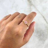 Anillo Solitario Halo Ojos Infinitos 1.9gr / T7 1/4 / Circones Blancos - Rosado Oro Amarillo