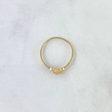 Anillo Solitario Flor Corazones 1.25gr / T6 / Circones Blancos Oro Amarillo