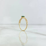 Anillo Solitario Corazón Cubano 1.3gr / T6 1/4 / Circon Verde Oro Amarillo