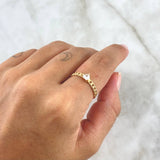 Anillo Solitario Corazón Cubano 1.3gr / T7 1/4 / Circon Blanco Oro Amarillo