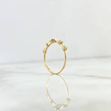 Anillo Mini Sello Cruz 1.55gr / T7 3/4 / Circones Blancos Oro Amarillo