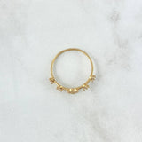 Anillo Mini Sello Cruz 1.55gr / T7 3/4 / Circones Blancos Oro Amarillo