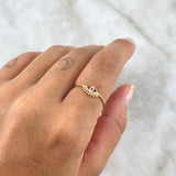 Anillo Ojo Turco 0.7gr / T6 1/2 / Circon Lila Oro Amarillo