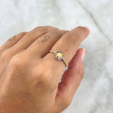 Anillo Sello Huella 2.1gr / T6 3/4 / Circones Blancos - Lilas Oro Amarillo