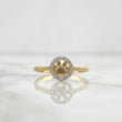 Anillo Sello Huella 2.15gr / T7 1/4 / Circones Blancos Oro Amarillo