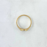 Anillo Sello Huella 2.15gr / T7 1/4 / Circones Blancos Oro Amarillo