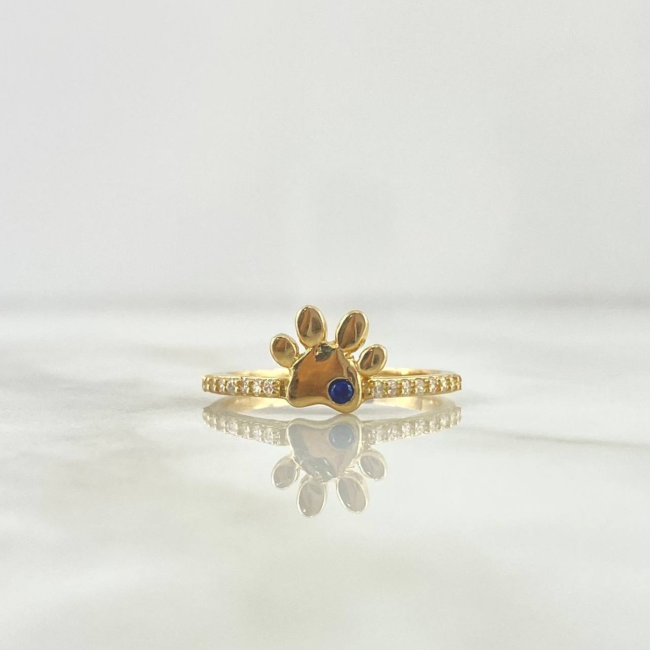 Anillo Huella 2.4gr / T6 3/4 / Circon Azul Oro Amarillo