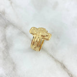 Anillo Cruz Cristo 2.65gr / T9 1/2 / Texturizado Oro Amarillo 18K