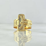 Anillo Cruz Cristo 2.65gr / T9 1/2 / Texturizado Oro Amarillo 18K