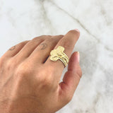 Anillo Cruz Cristo 2.95gr / T9 / Texturizado Oro Amarillo 18K ©