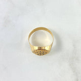 Anillo Sello Floreado 4.5gr / T9 1/4 / Circones Blancos Verdes Oro Amarillo ©