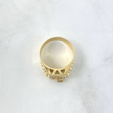 Anillo Sello Palmera 4.15gr / T11 1/4 / Circon Verde Oro Amarillo 18K