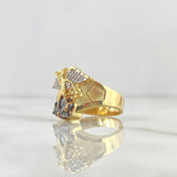 Anillo San Miguel Arcangel 11.3gr / T10 1/4 / Circones Blancos Oro Amarillo ©