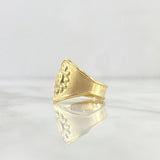 Anillo Sello Sol 2gr / T6 1/2 / Mate Texturizado Oro Amarillo 18K