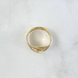 Anillo Sello Sol 2gr / T7 / Mate Texturizado Oro Amarillo 18K