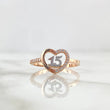 Anillo Quinces Corazón 2.3gr / T8 1/4 / Circones Blancos Dos Oros Blanco Rosa