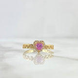 Anillo Solitario Linea de Corazones 2.4gr / T6 1/2 / Circones Blancos Y Rosa Oro Amarillo