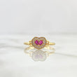 Anillo Sollitario Corazón Correa 1.85gr / T7 1/4 / Circones Blancos - Fucsia Oro Amarillo ©