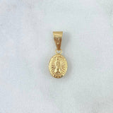 Dije Virgen Guadalupe 0.55gr / 2cm / Troquelado Cargador Liso Oro Amarillo