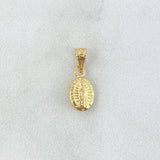 Dije Virgen Guadalupe 0.3gr / 1.2cm / Cargador Bordeado Oro Amarillo 18K