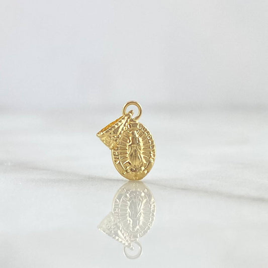 Dije Virgen Guadalupe 0.3gr / 1.2cm / Cargador Bordeado Oro Amarillo 18K