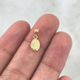 Dije Virgen Guadalupe 0.3gr / 1.2cm / Cargador Bordeado Oro Amarillo 18K