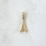 Dije Torre Eiffel 1.1gr / 2.2cm / Circones Blancos Oro Amarillo