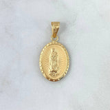 Dije Virgen Guadalupe 1.55gr / 3.1cm / Medalla Mate Oro Amarillo *