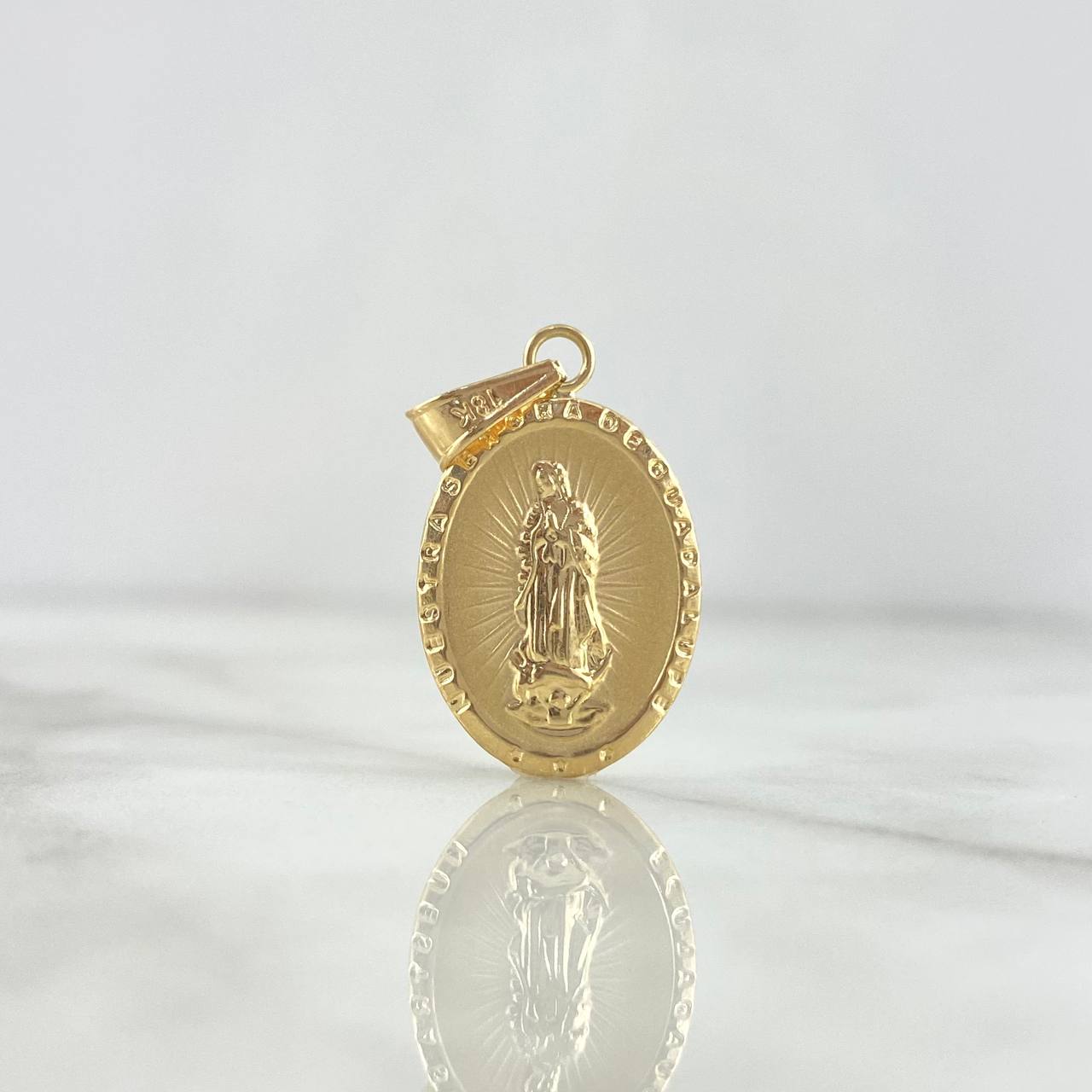 Dije Virgen Guadalupe 1.55gr / 3.1cm / Medalla Mate Oro Amarillo *