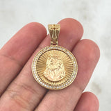 Dije Rostro Jesus 5.6gr / 3.2cm / Medalla Circones Blancos Oro Amarillo *