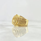 Anillo Sello Corona RX 10.9gr / T11 1/2 / Circones Blancos Oro Amarillo ©