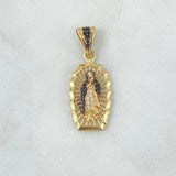 Dije Virgen Guadalupe 3.05gr / 3cm / Circones Blancos - Negros Oro Amarillo