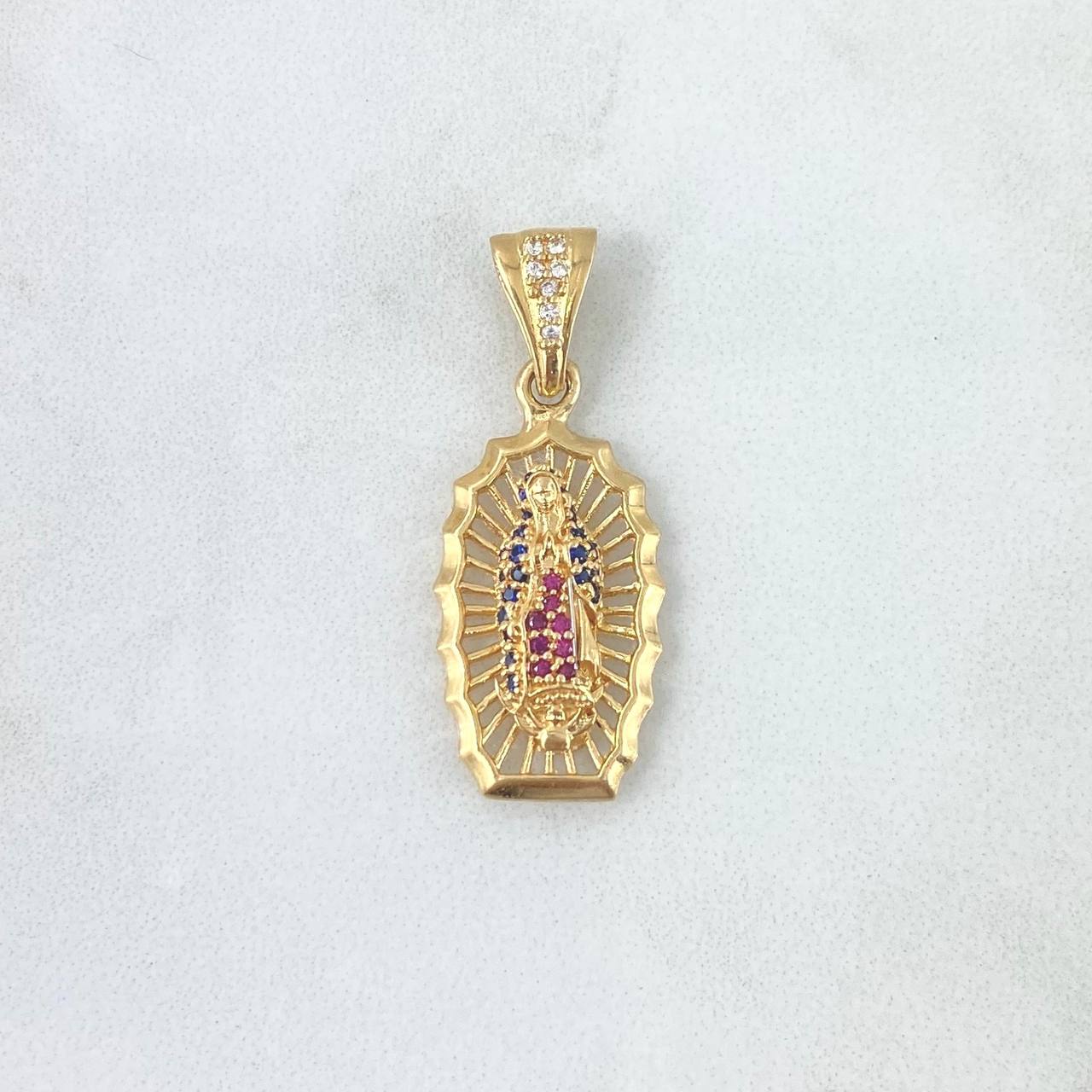 Dije Virgen Guadalupe 3.2gr / 3.2cm / Circones Blancos - Azules - Fucsias Oro Amarillo