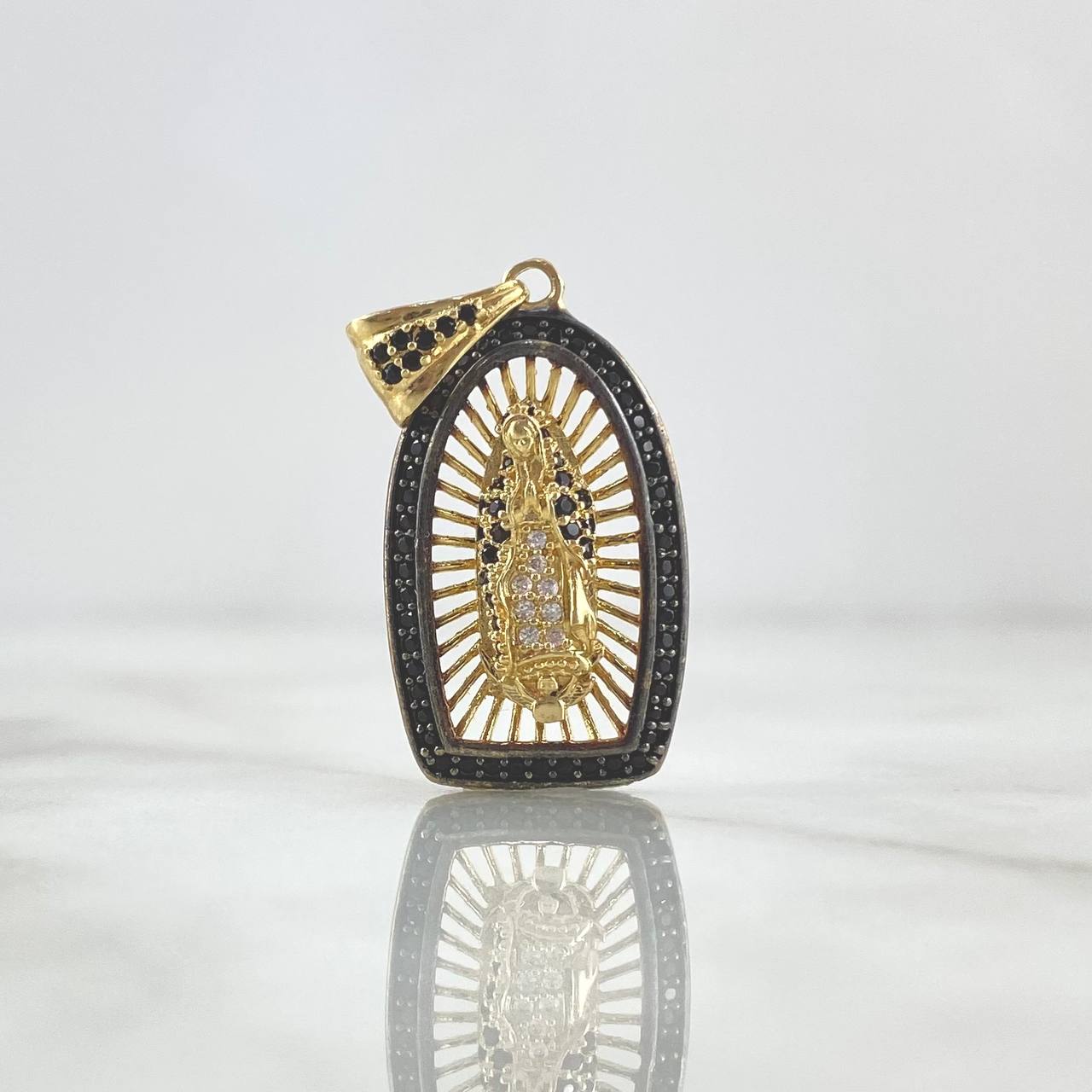 Dije Virgen Guadalupe Marco 3.7gr / 3.2cm / Circones Blancos - Negros Oro Amarillo