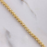 Pulso Militar 5.85gr / 18.5cm / 4mm Bolas Diamantadas Oro Amarillo $