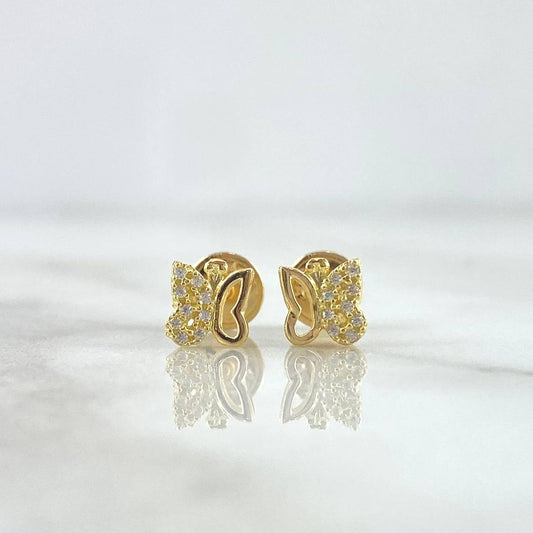 Topos Mariposa 0.8gr / 6mm Circones Blancos Mitad Lisa Oro Amarillo