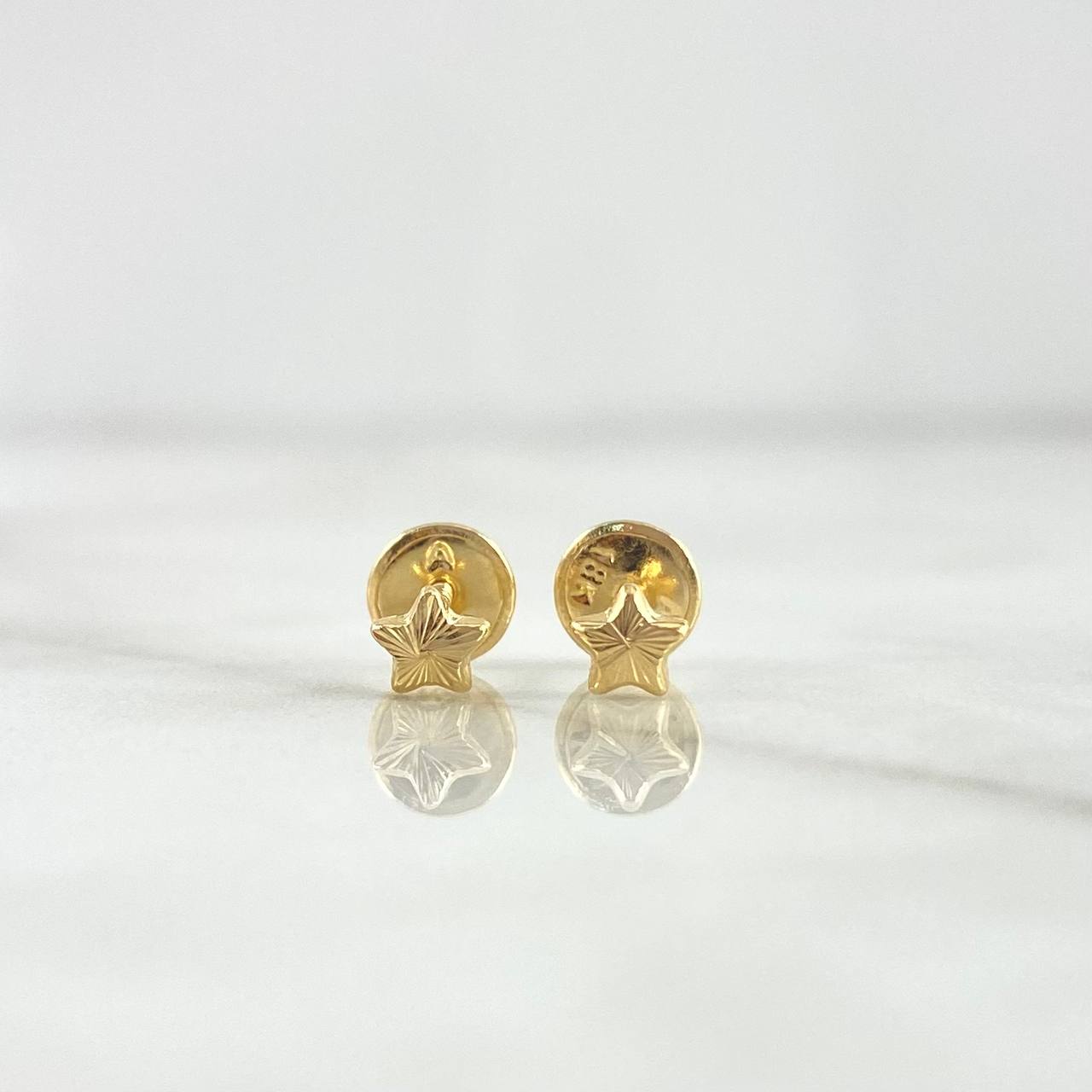 Topos Estrellas 0.45gr / 4mm Diamantadas Oro Amarillo