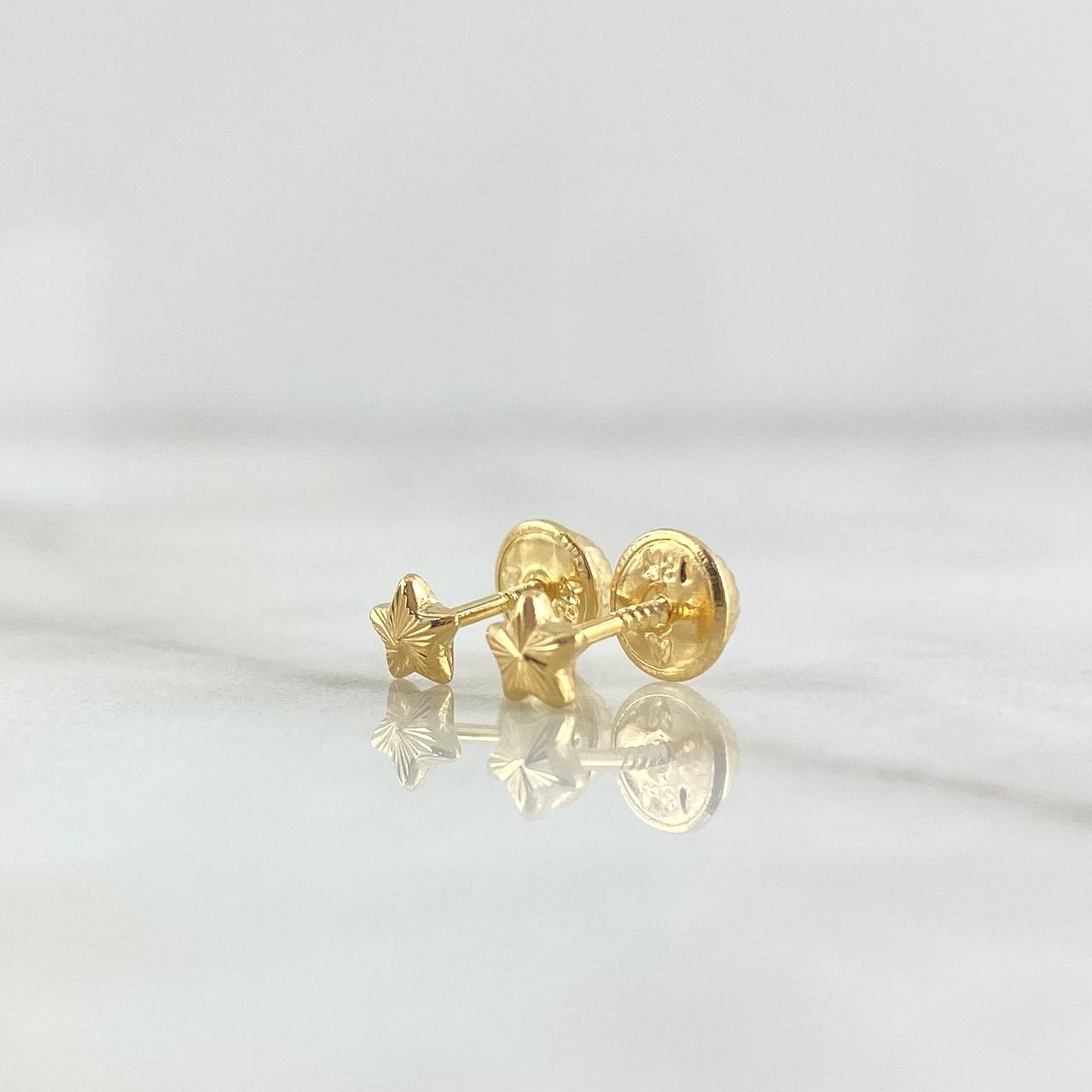 Topos Estrellas 0.45gr / 4mm Diamantadas Oro Amarillo