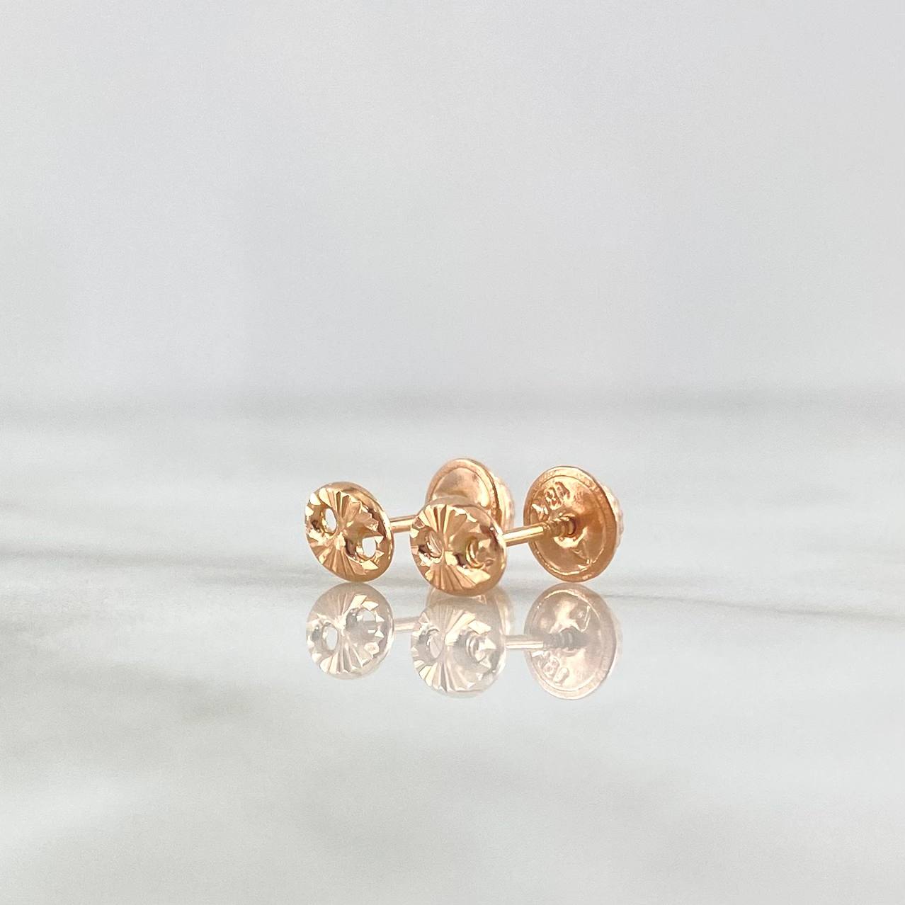 Topos GC 0.65gr / 6mm Diamantados Oro Rosa 18K