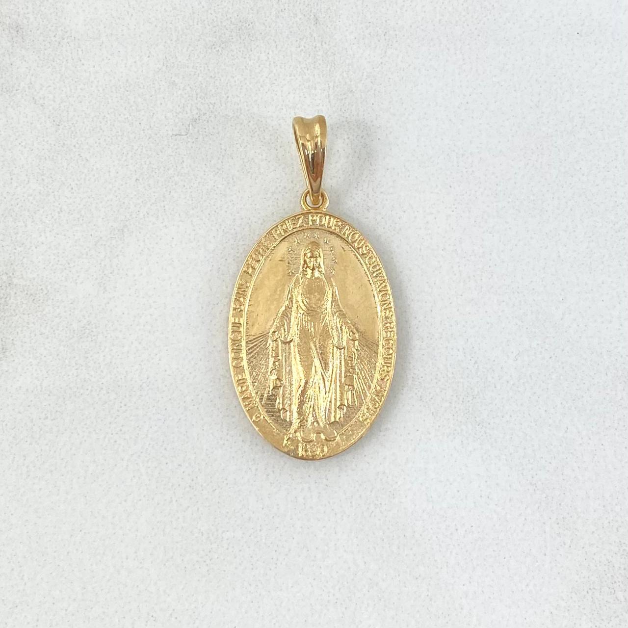 Dije Virgen Milagrosa 3gr / 3cm / Medalla Ovalada Oro Amarillo ©