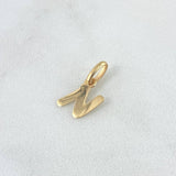 Dije Letra N Cursiva 0.4gr / 1.6cm / Lisa Oro Amarillo 18K