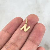 Dije Letra N Cursiva 0.4gr / 1.5cm / Lisa Oro Amarillo 18K