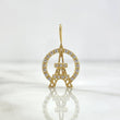 Dije Torre Eiffel Aro 1.75gr / 2.2cm / Circones Blancos Oro Amarillo